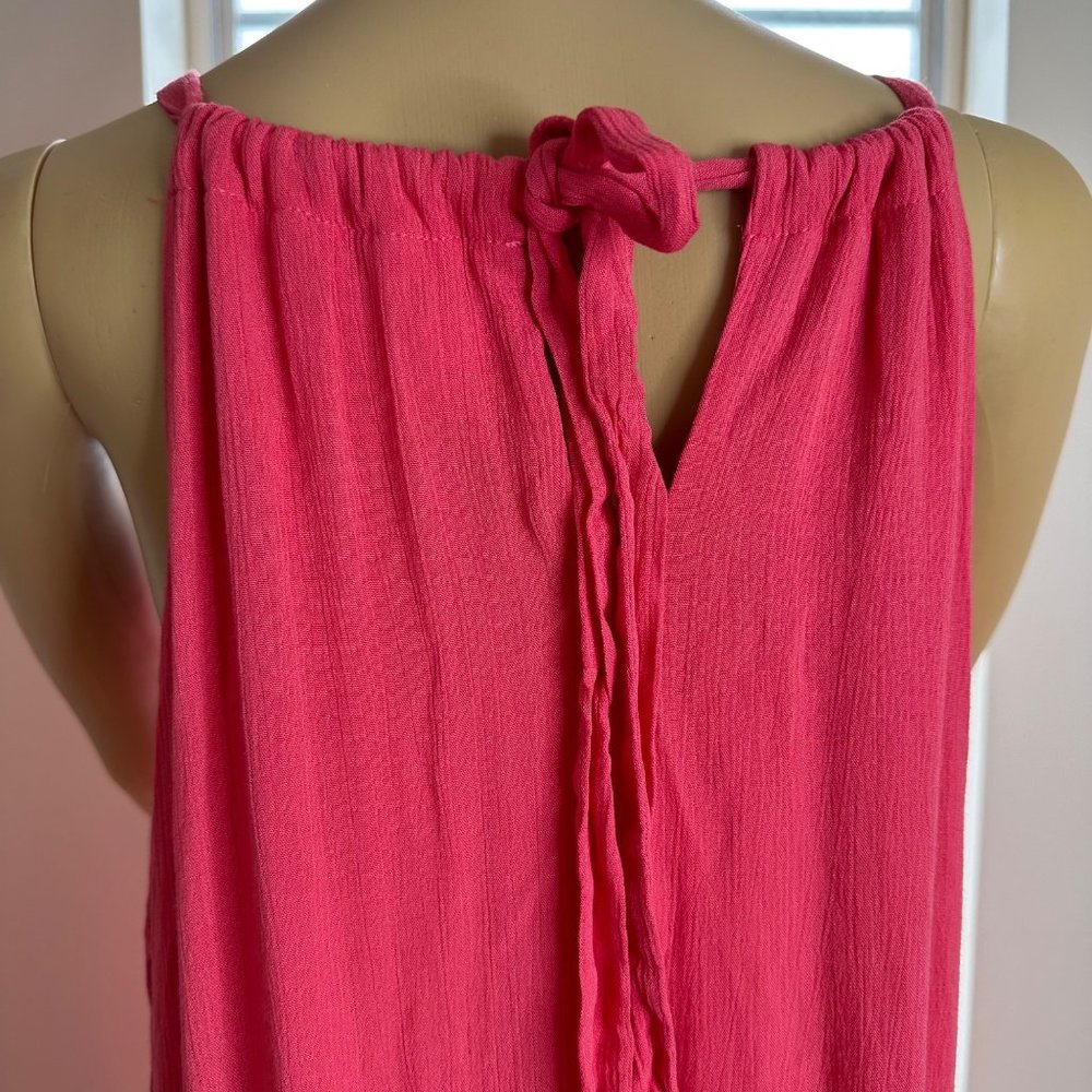 143 Story|Halter Long Dress|Plus 1XL|Coral|Ruffled|Pleated|Lined|Sleeveless - Picture 7 of 16